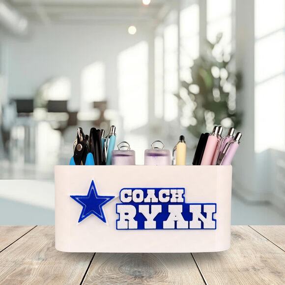 Personalized Dallas Cowboys Desk Organizer, Dallas Cowboys Gift - Picture 4 of 7